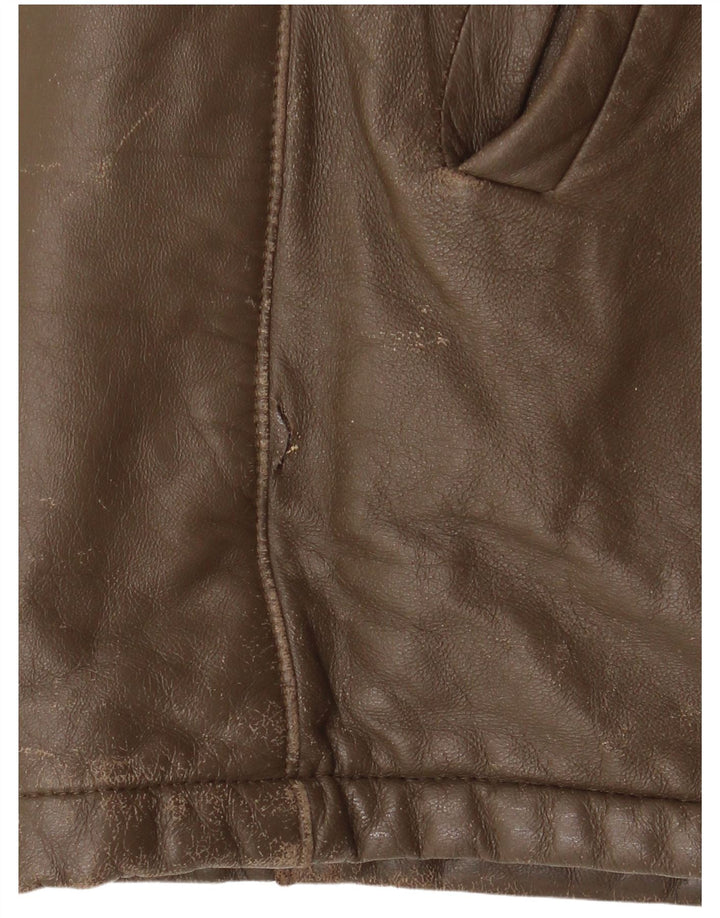 Vintage herre læderjakke IT 52 XL brunt læder