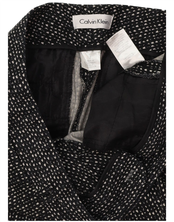 CALVIN KLEIN Dame Slim Casual Bukser US 2 XS W28 L28 Sort Plettet