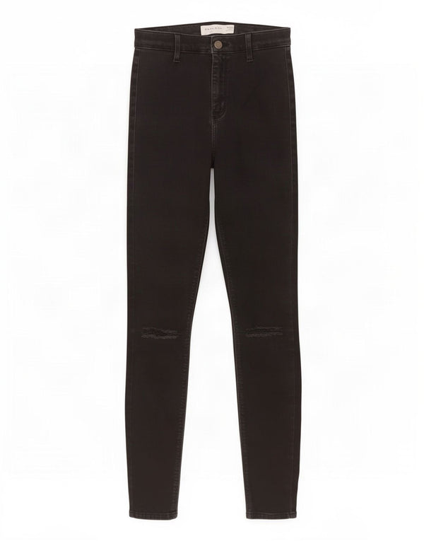 Topshop Dame Joni Distressed Skinny Jeans W28 L30 Sort Bomuld