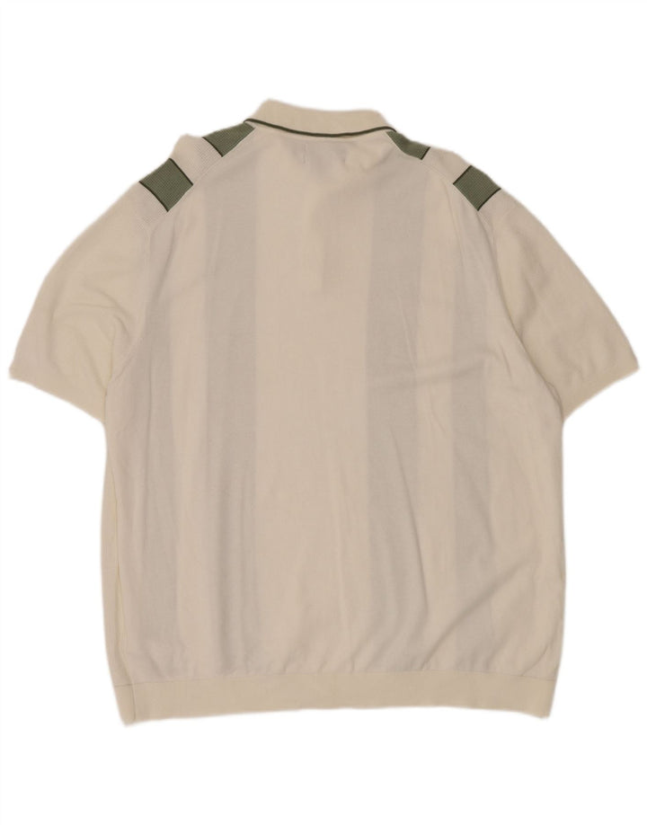 MARKS & SPENCER Poloshirt til mænd 3XL Hvid Colourblock Bomuld