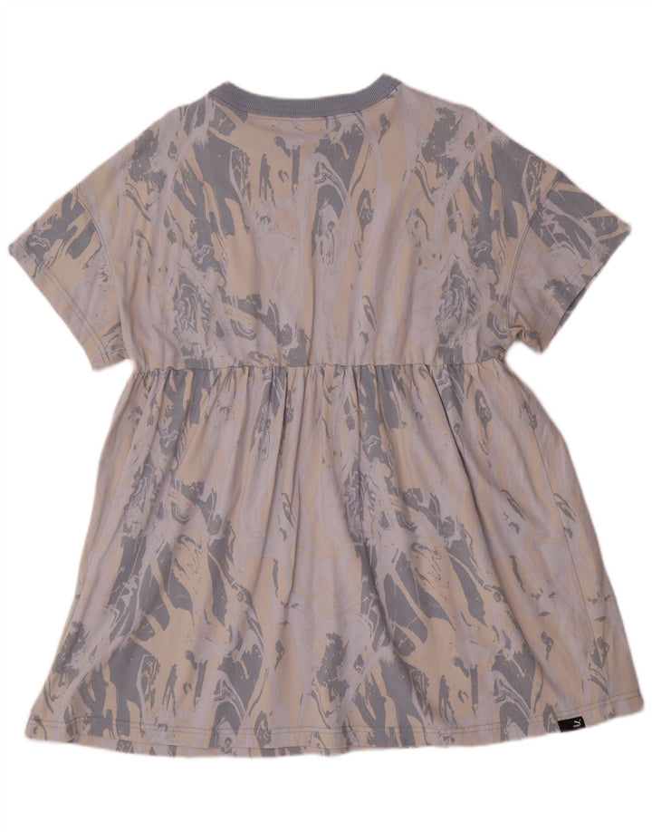 PUMA Kvinder Abstrakt A-Line Kjole UK 16 Stor grå farveblok