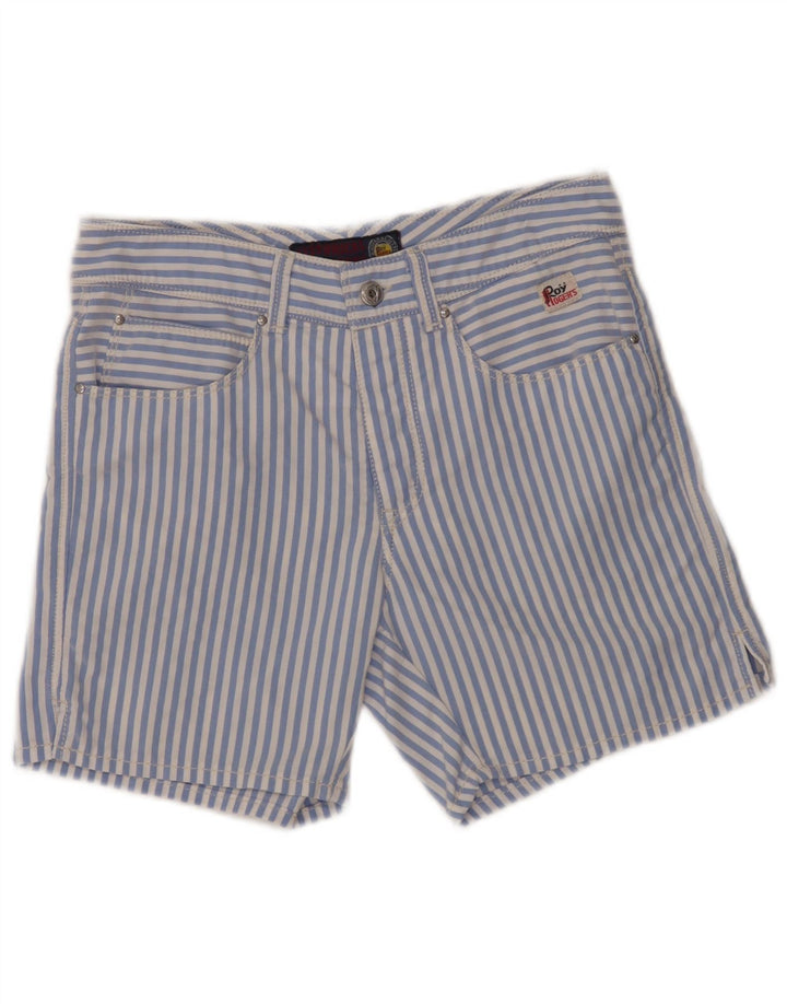 Roy Rogers Dame Casual Shorts IT 44 Medium W30 Blue Pinstripe