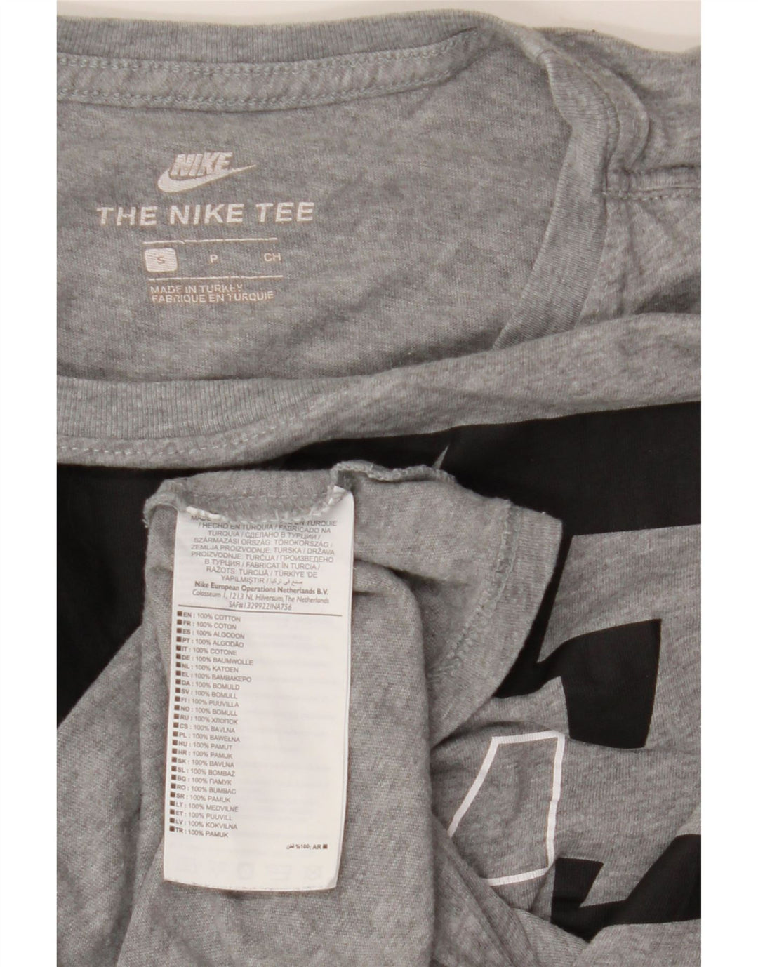 NIKE oversized grafisk t-shirt top til kvinder DK 10 lille grå flækket bomuld