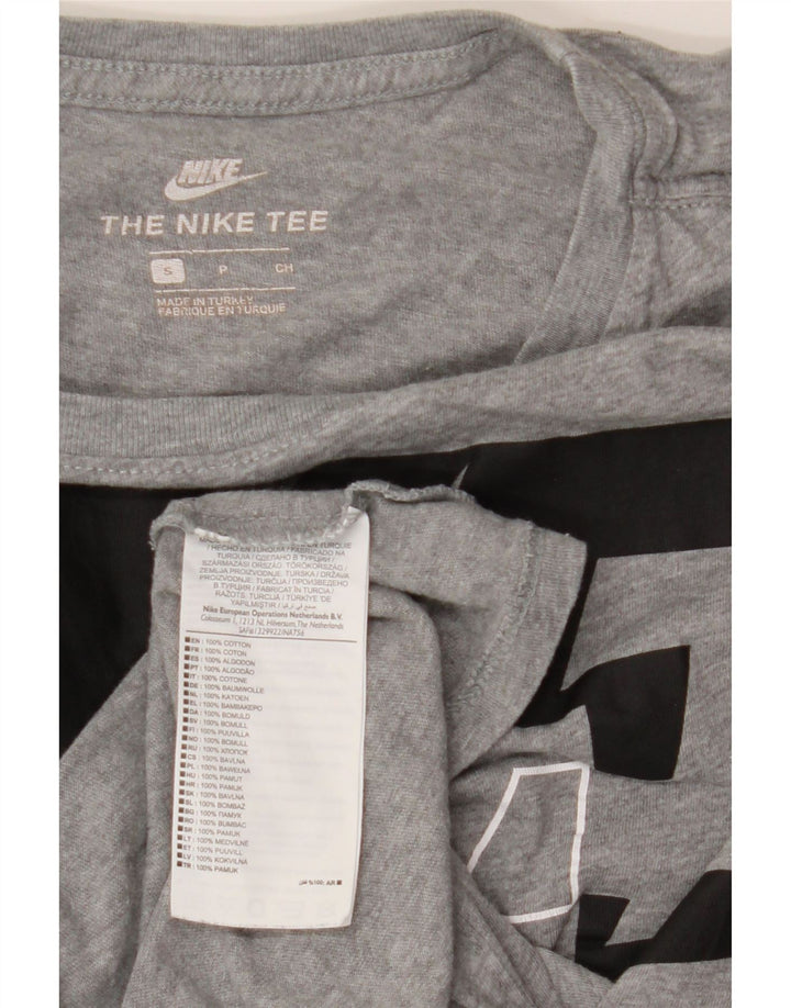 NIKE oversized grafisk t-shirt top til kvinder DK 10 lille grå flækket bomuld
