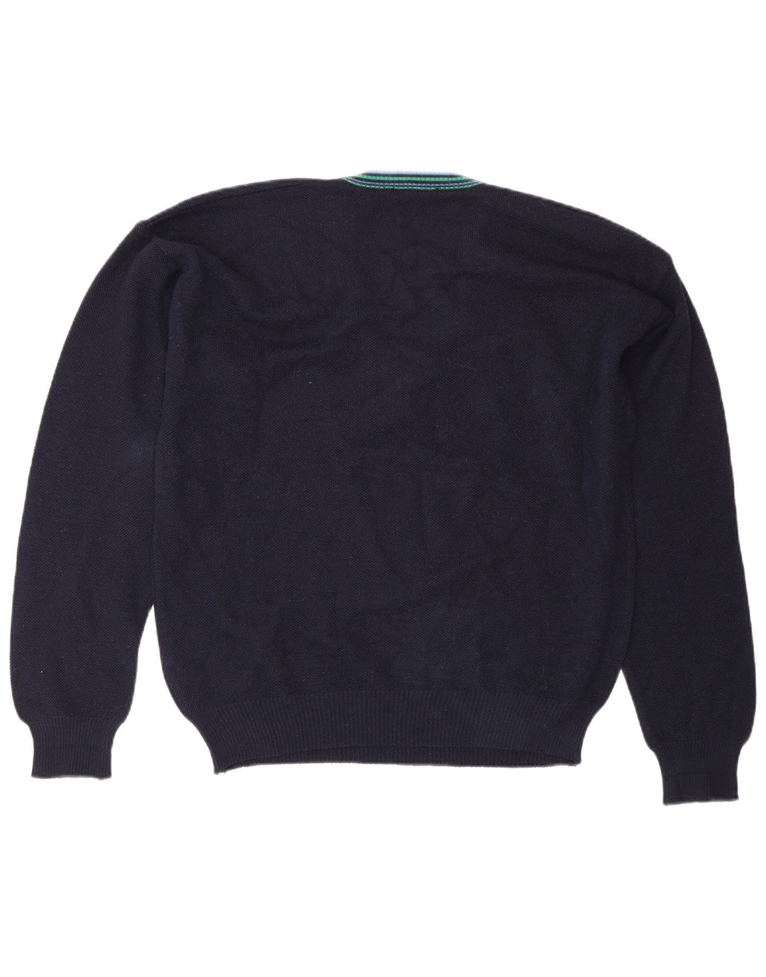 Vintage Herre V-hals sweater IT 50 Medium Marineblå Uld