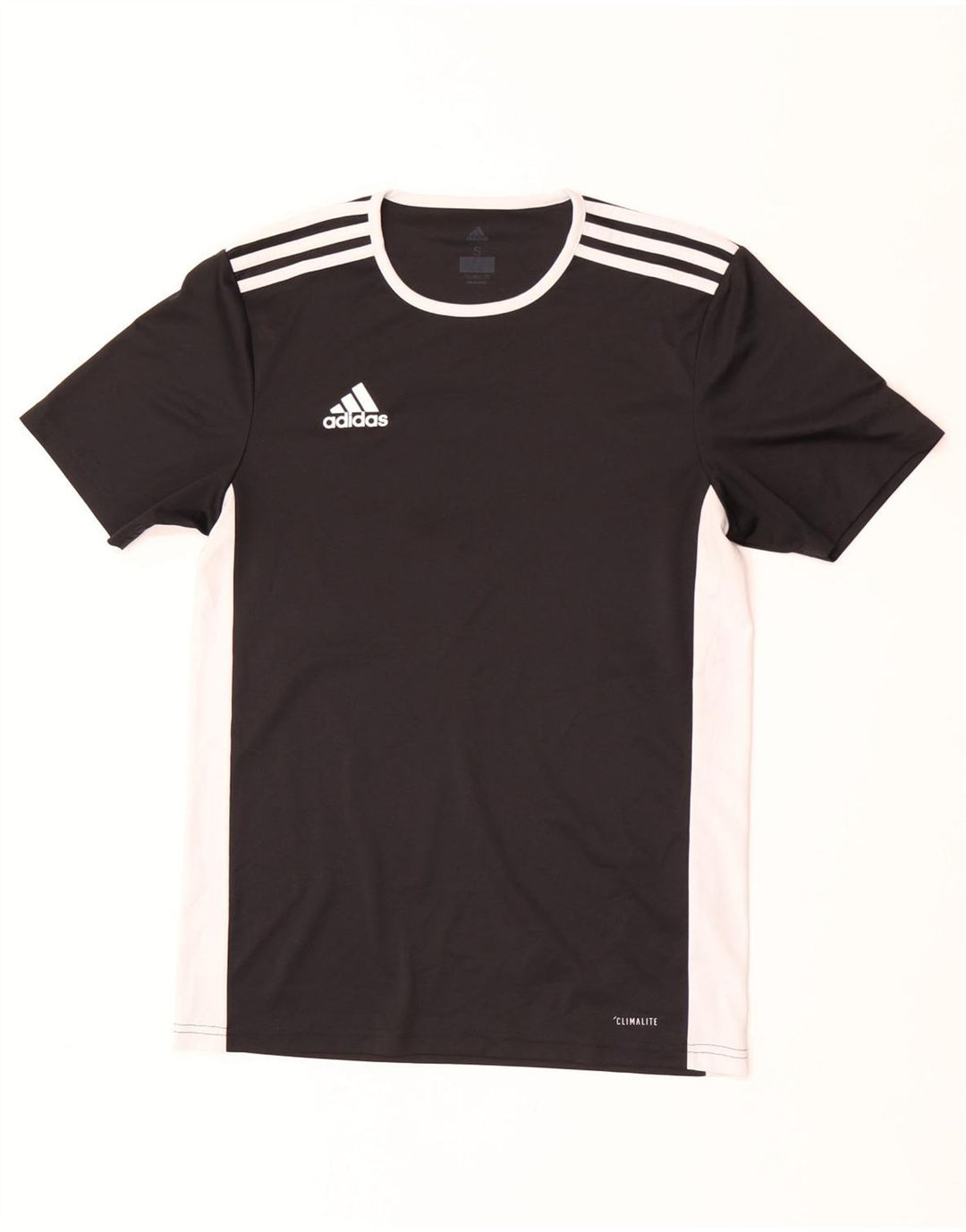 Adidas Herre Climalite T-Shirt Top Lille Sort Colourblock Polyester