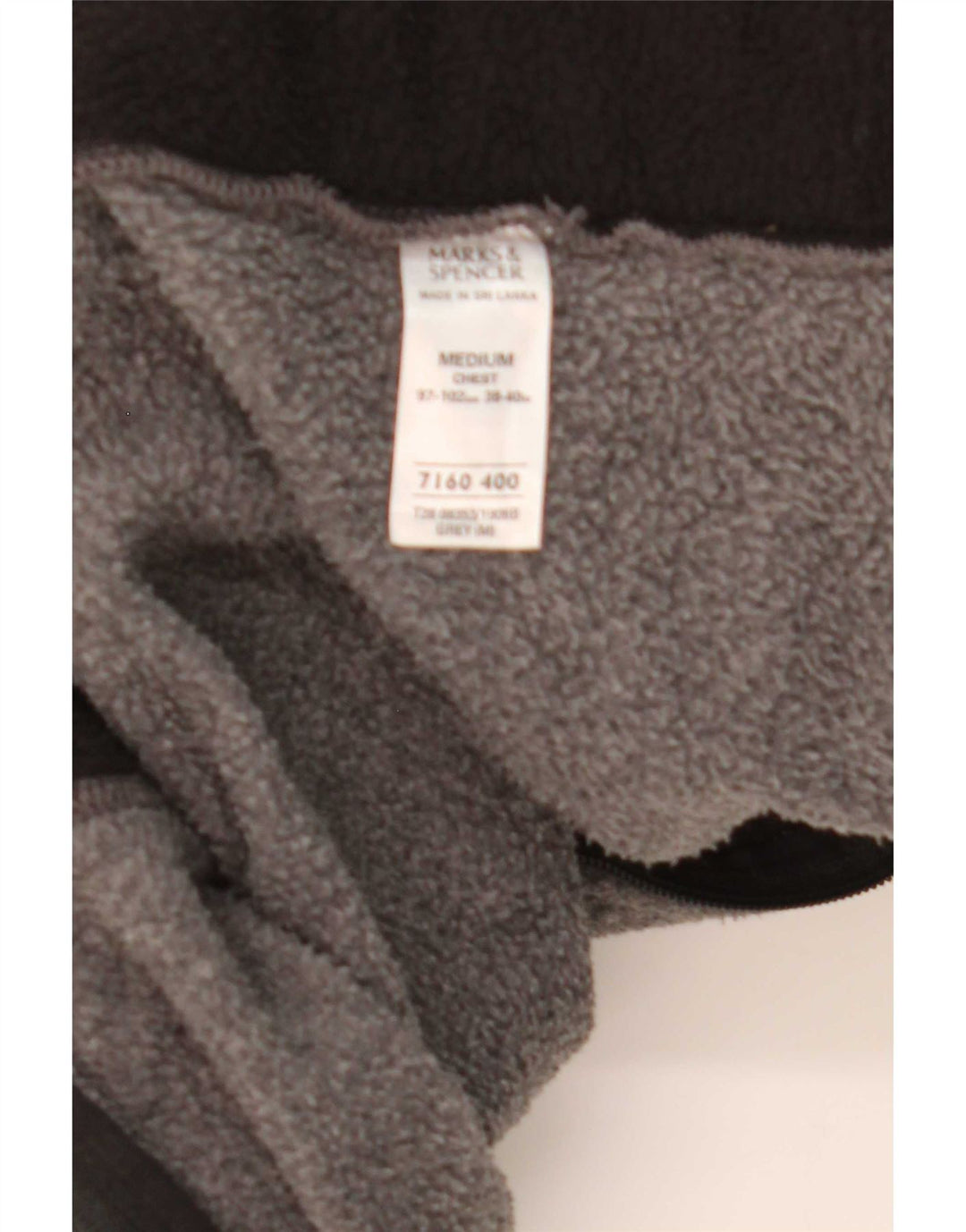 Marks & Spencer Herre Fleecejakke UK 38 Medium Grey Polyester