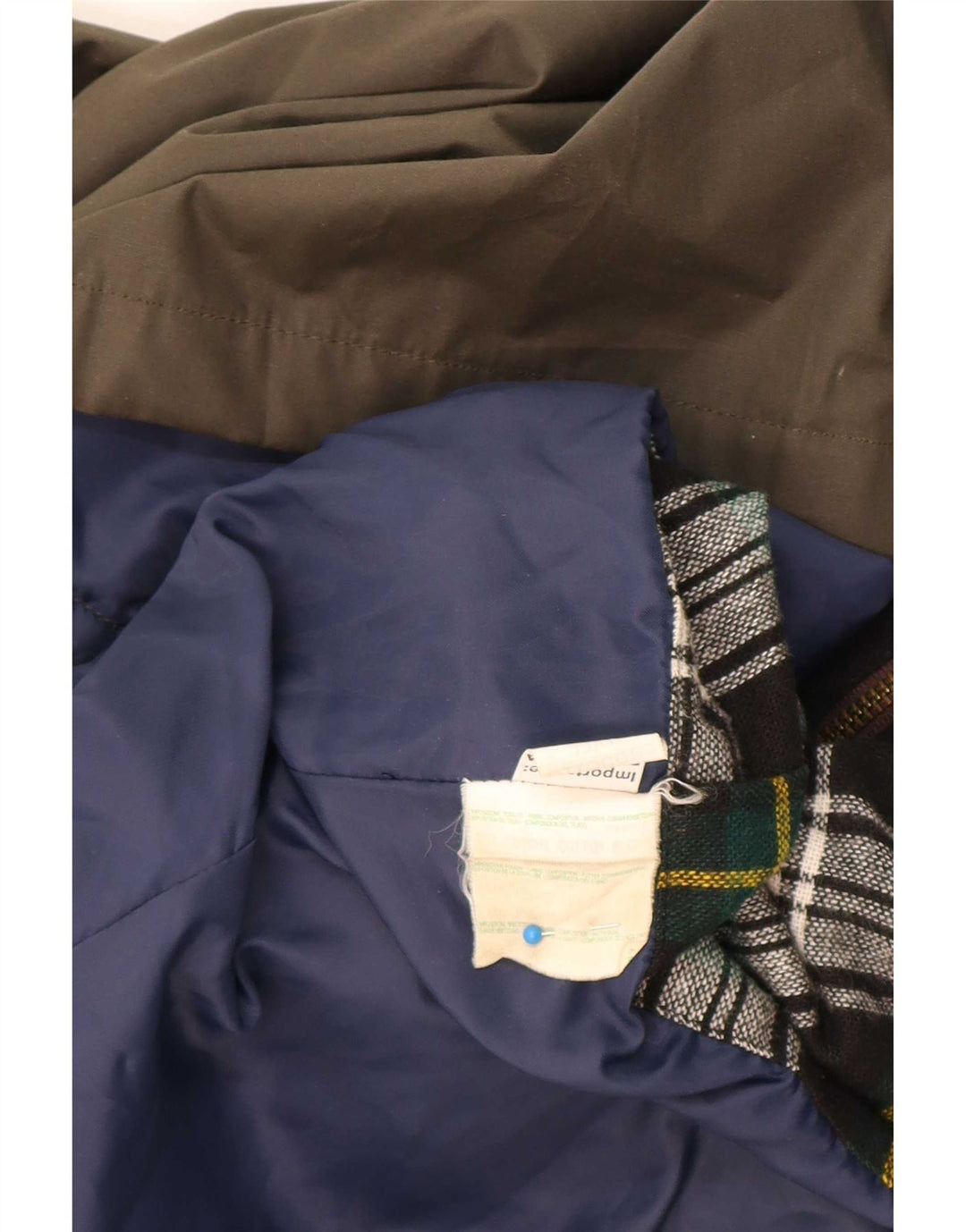 Brugi Herre vokset bomuldsjakke UK 40 Stor Khaki Colourblock