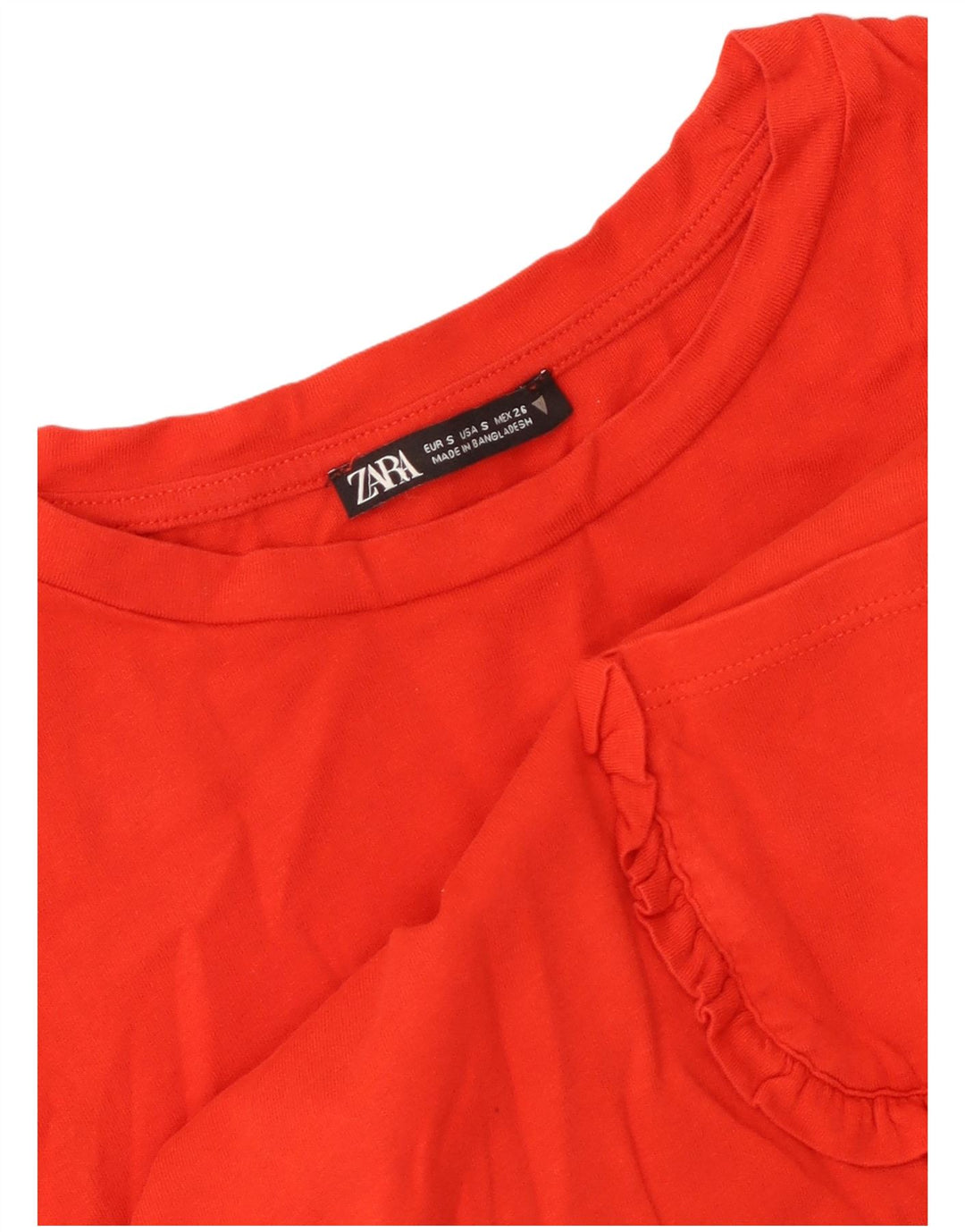 Zara Womens Crop T-Shirt Top UK 10 Lille Rød