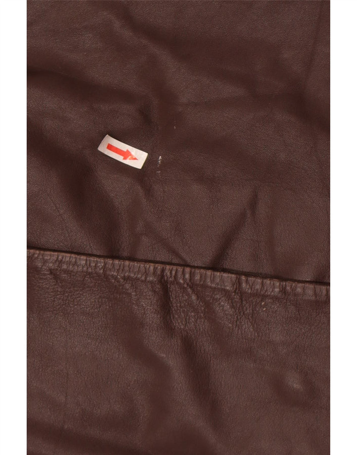 Vintage læderfrakke til kvinder IT 46 Stor brunt læder