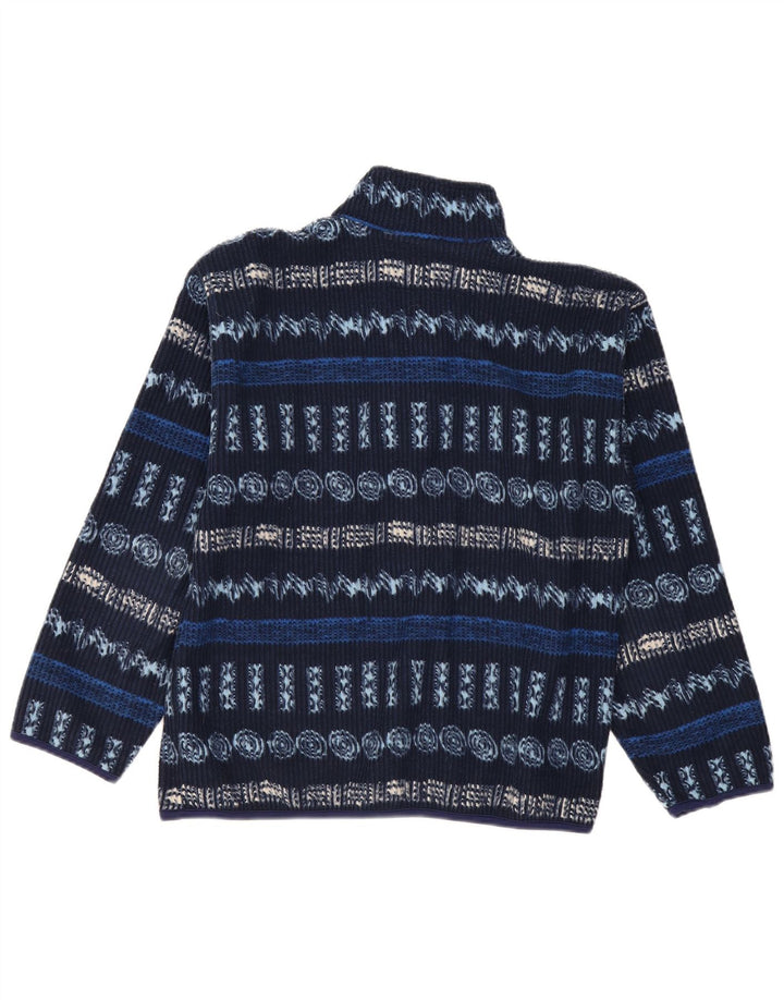 Invicta herre lynlås hals fleece jumper lille marineblå geometrisk polyester