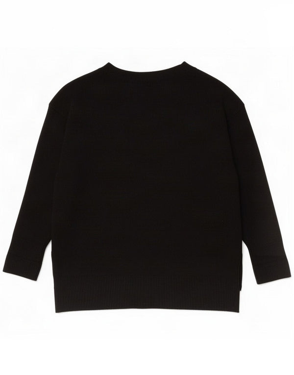 Gap Dame Boat Neck Jumper Sweater UK 14 Medium Black Nylon