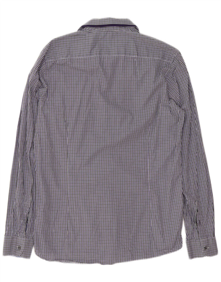 Ted Baker Herreskjorte str. 3 Medium Blue Gingham Cotton