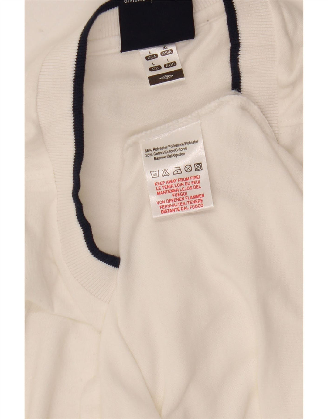 Umbro Herre T-Shirt Top Stor Hvid Polyester