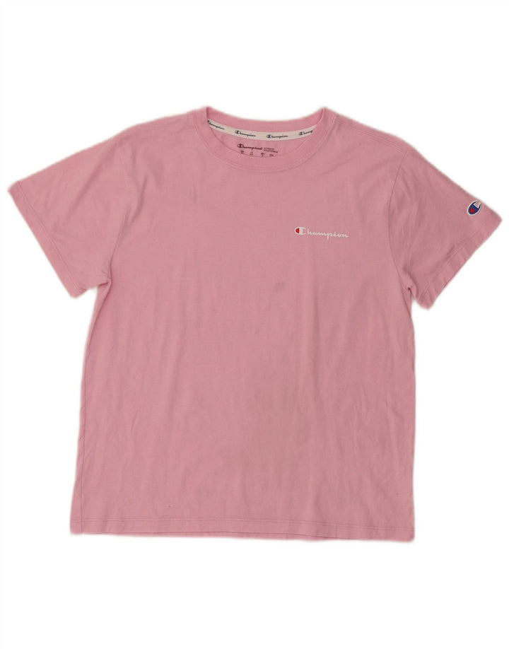 Champion Dame T-Shirt Top UK 12 Medium Pink Bomuld