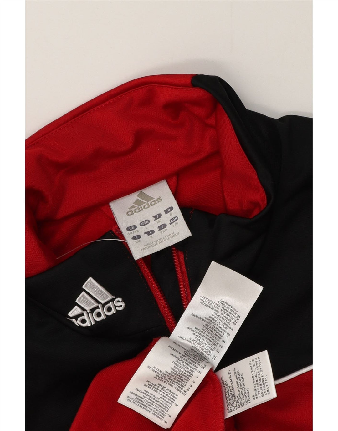 Adidas Træningsdragt til mænd Top jakke UK 44/46 Large Red Colourblock Polyester