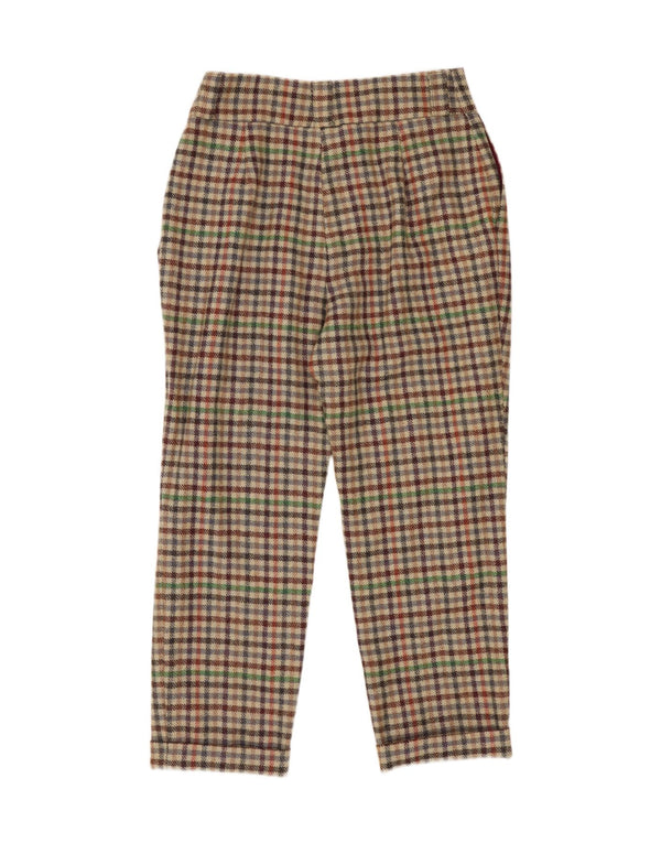 Vintage kvinders højtaljede cropped bukser W28 L24 flerfarvet ternet