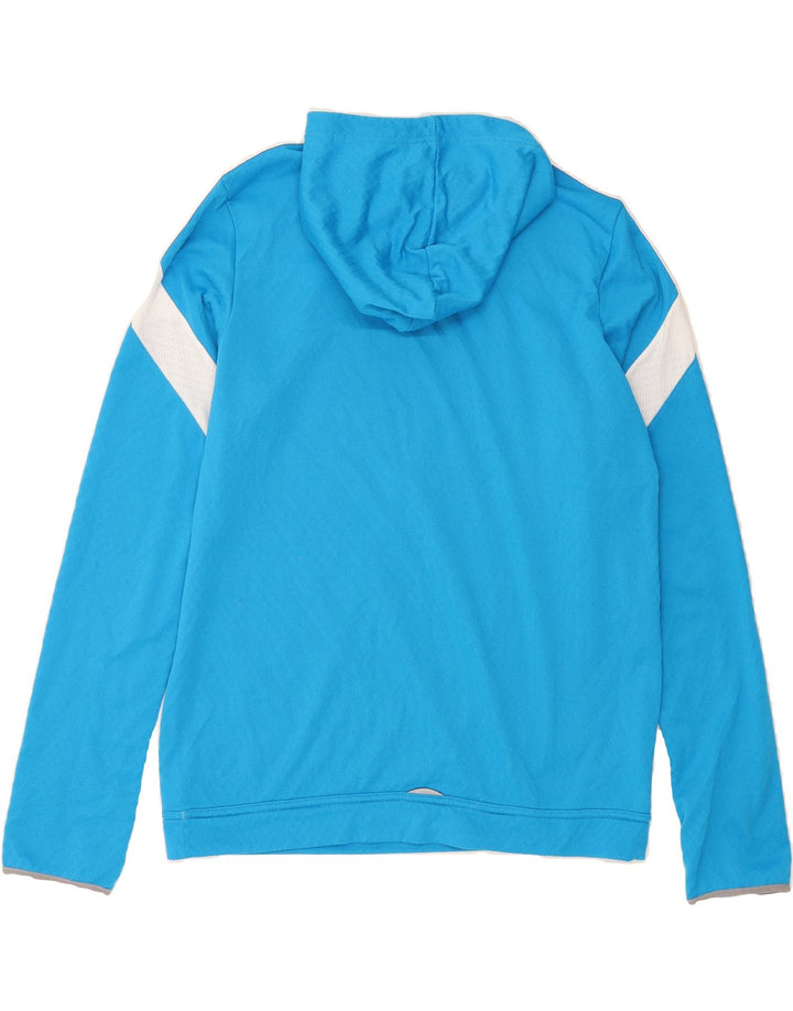 ADIDAS Mens Climalite Hoodie Jumper Large Blue Colourblock Vintage Adidas and Second-Hand Adidas from Messina Hembry 