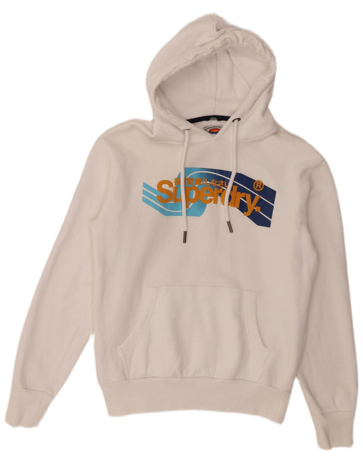 Superdry Grafisk hættetrøje til mænd, stor hvid bomuld