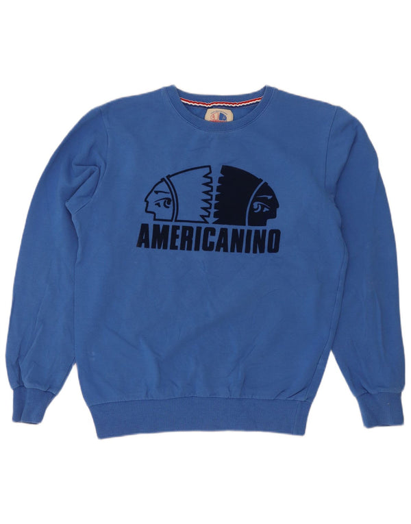 Americanino Boys Grafisk Sweatshirt Jumper 13-14 år Blå Bomuld