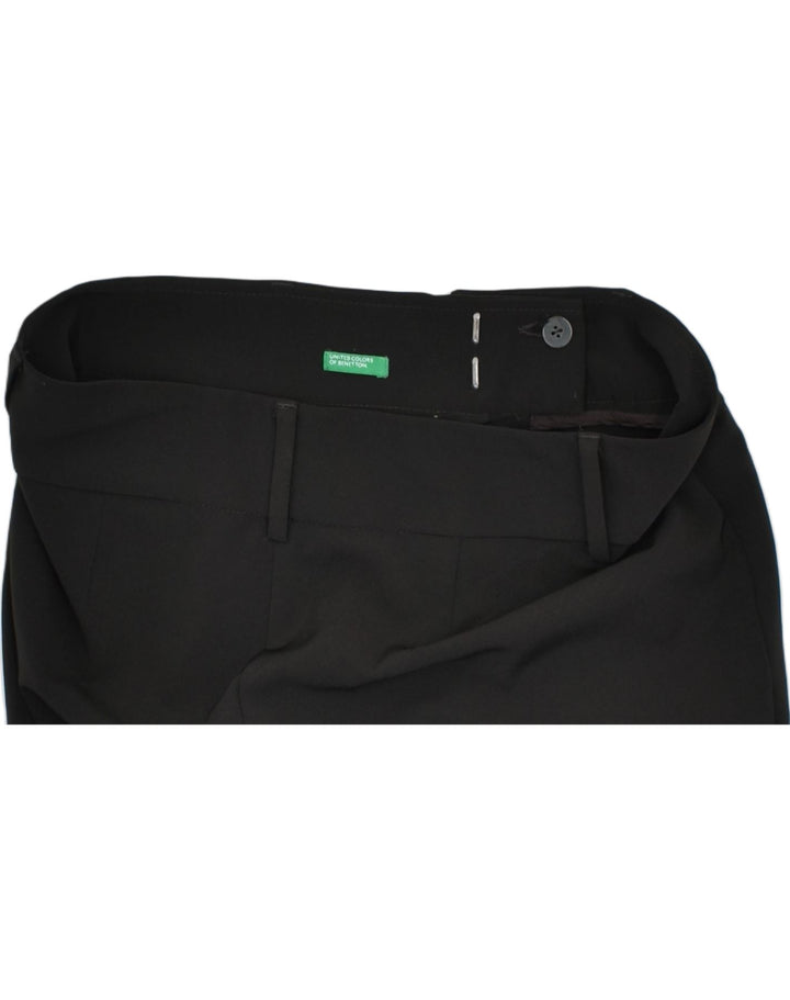 BENETTON Womens Wide Leg Casual Trousers IT 42 Medium W30 L30 Black | Vintage | Thrift | Second-Hand | Used Clothing | Messina Hembry 