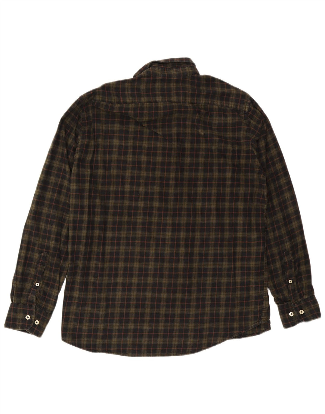 Carrera Herre Regular Fit Flanellskjorte XL Khaki Ternet Bomuld