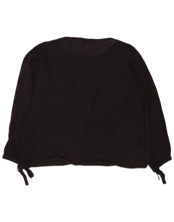 Zara Dame Oversized Boat Neck Jumper Sweater UK 10 Small Black Polyester
