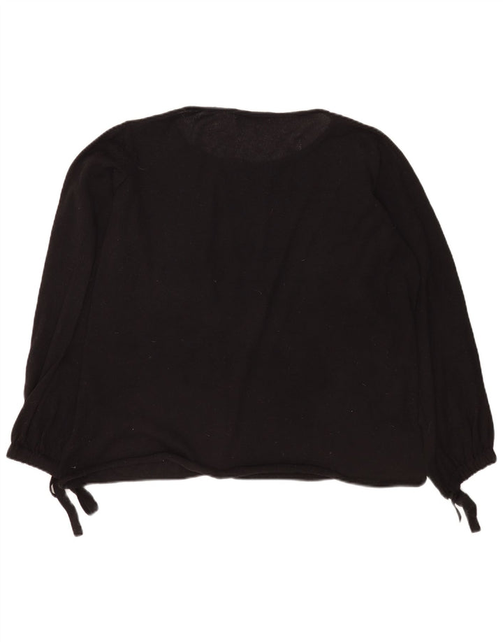 Zara Dame Oversized Boat Neck Jumper Sweater UK 10 Small Black Polyester