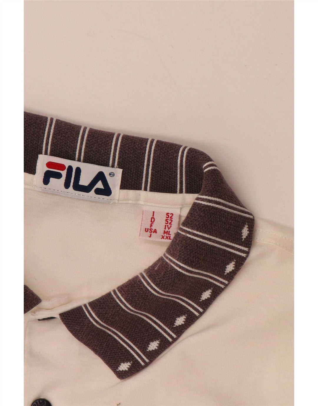 FILA Grafisk Polo Shirt til mænd IT 52 Stor Hvid Colourblock Bomuld