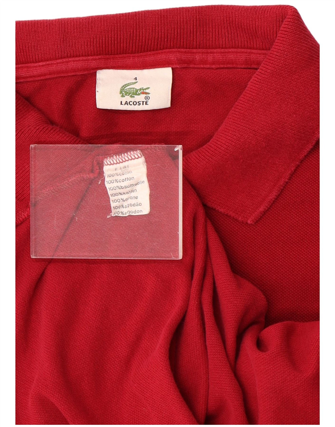 Lacoste Langærmet Polo Shirt til mænd Størrelse 4 Medium Rød Bomuld