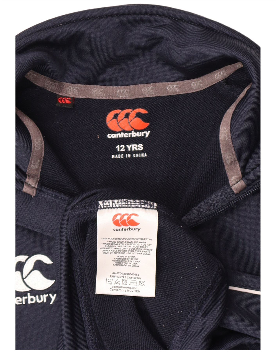 Canterbury Boys Zip Neck Sweatshirt Jumper 11-12 år Navy Blue Polyester