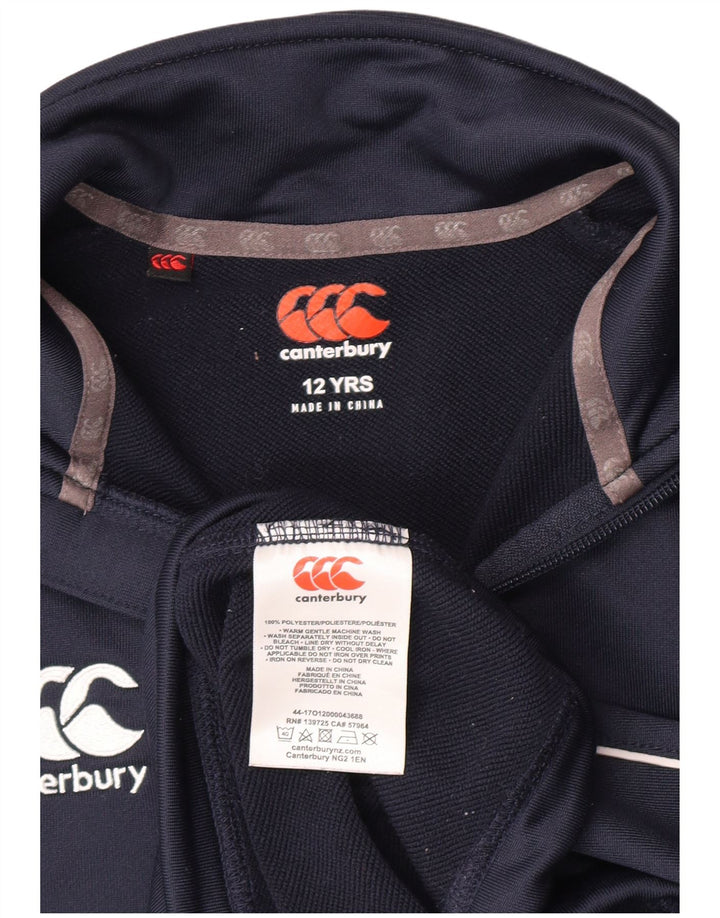 Canterbury Boys Zip Neck Sweatshirt Jumper 11-12 år Navy Blue Polyester