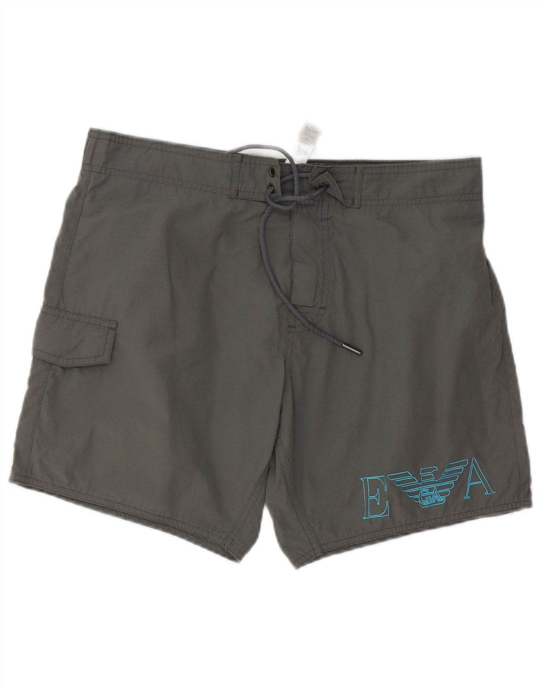 Emporio Armani Grafiske svømmeshorts til mænd, store grå polyester