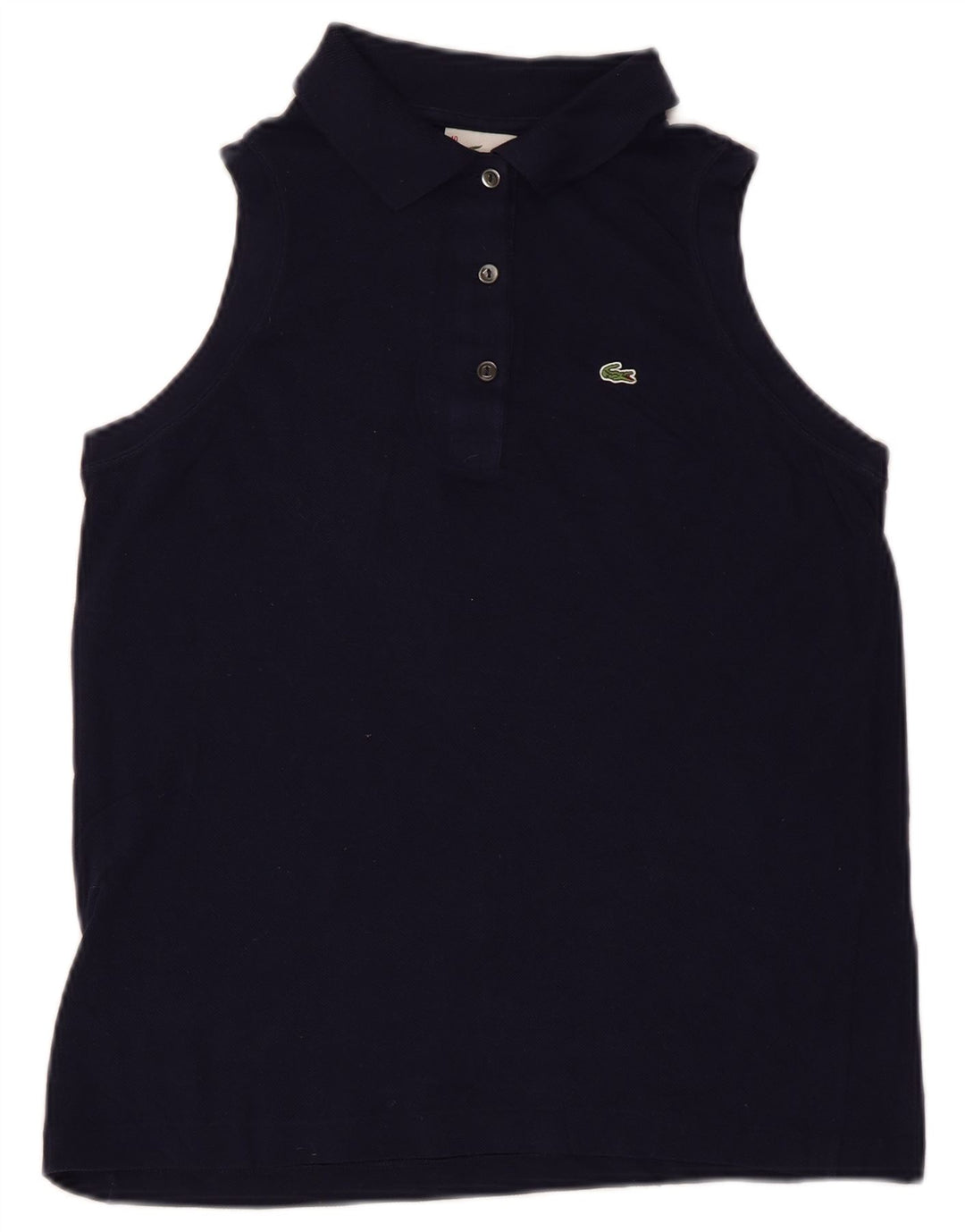 Lacoste ærmeløs poloshirt til kvinder størrelse 40 Medium marineblå bomuld