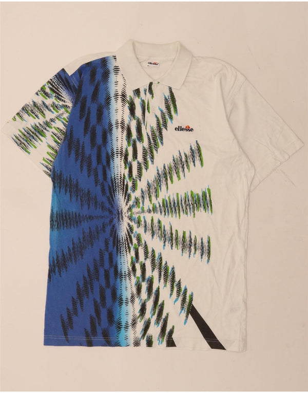Ellesse Herre Polo Shirt IT 48 Medium White Tie Dye Bomuld