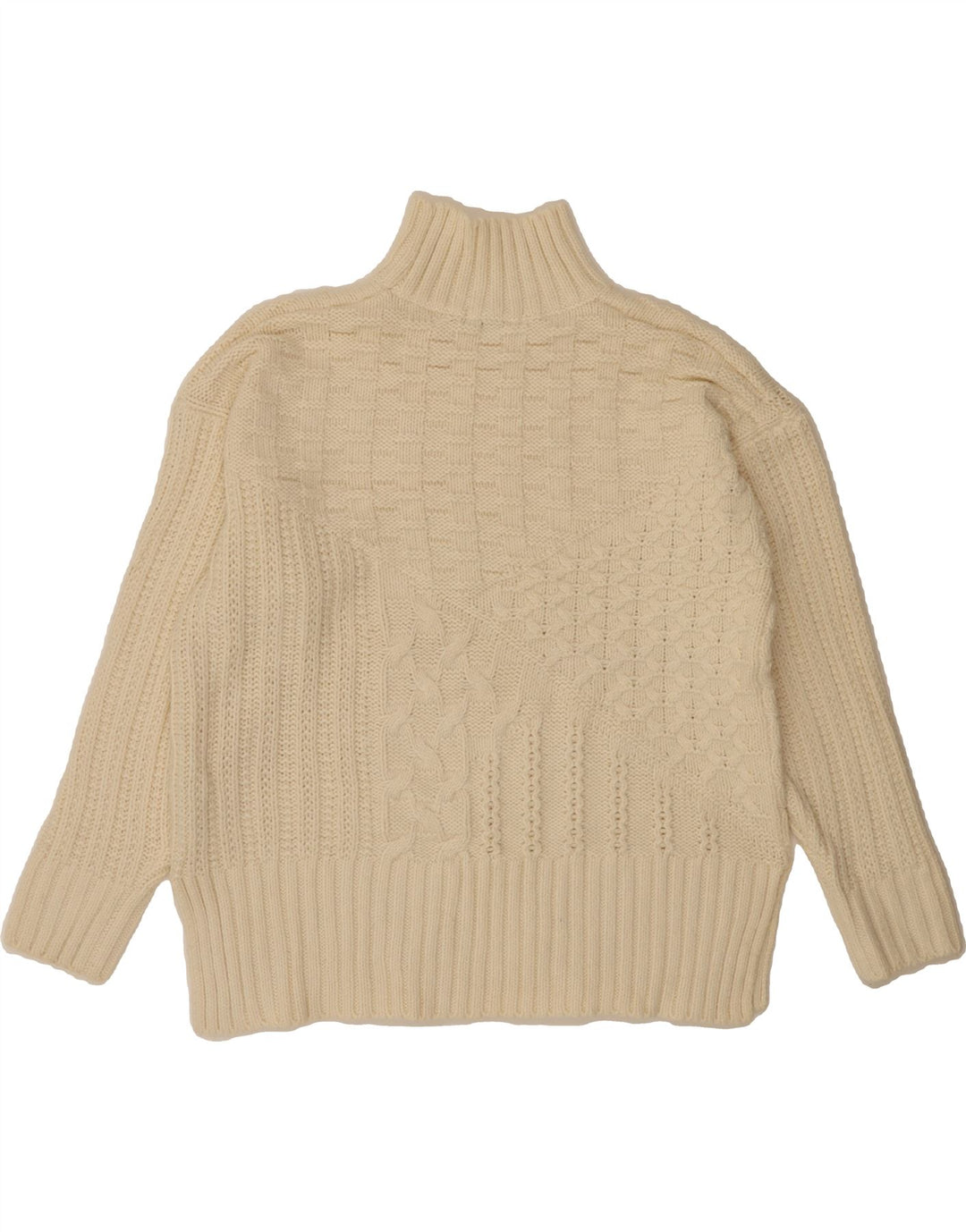 MARKS & SPENCER Womens Turtle Neck Jumper Sweater UK 16 Large Off White Vintage Marks & Spencer and Second-Hand Marks & Spencer from Messina Hembry 