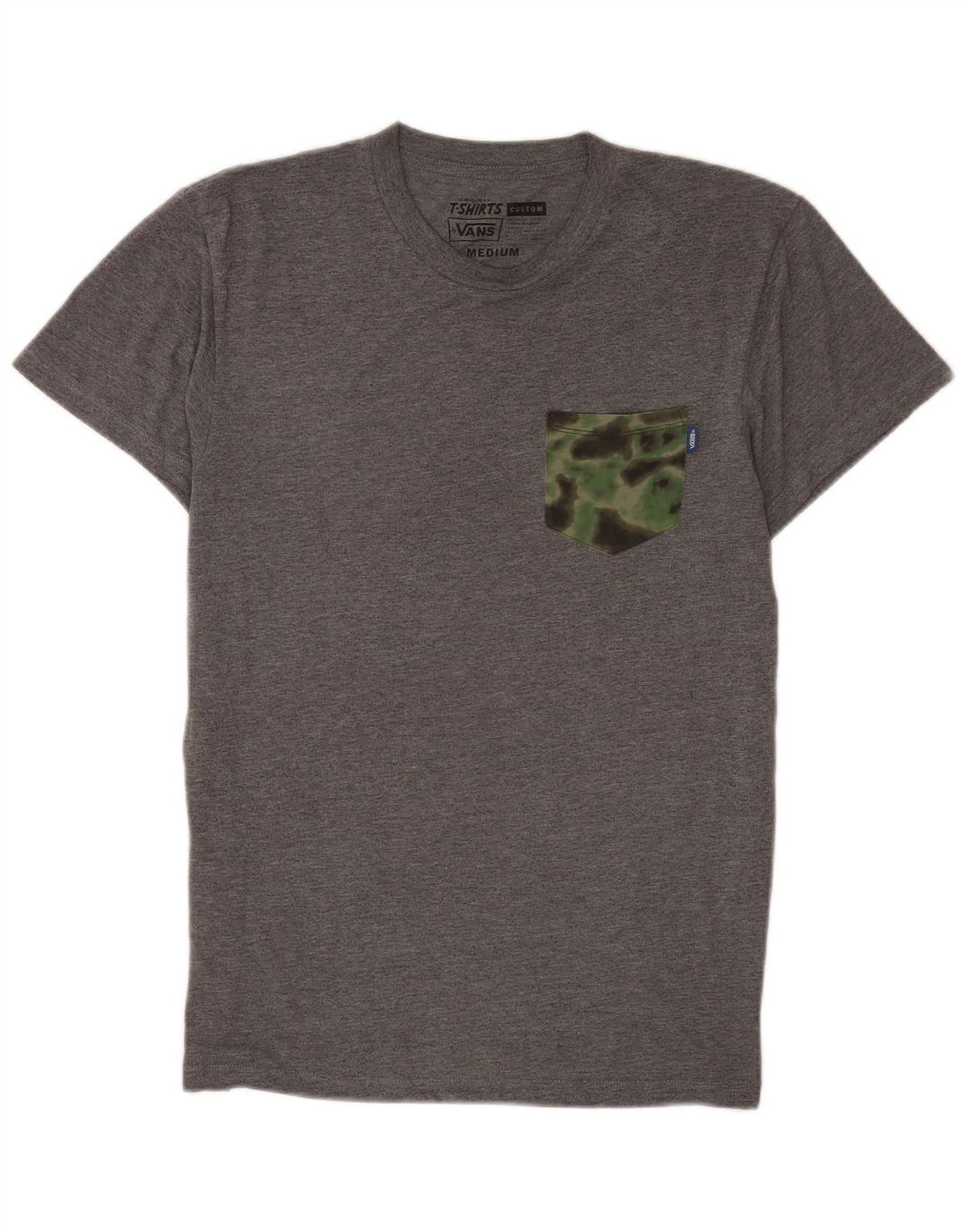 Vans Herre Custom Fit T-shirt Top Medium Grey Flecked Bomuld