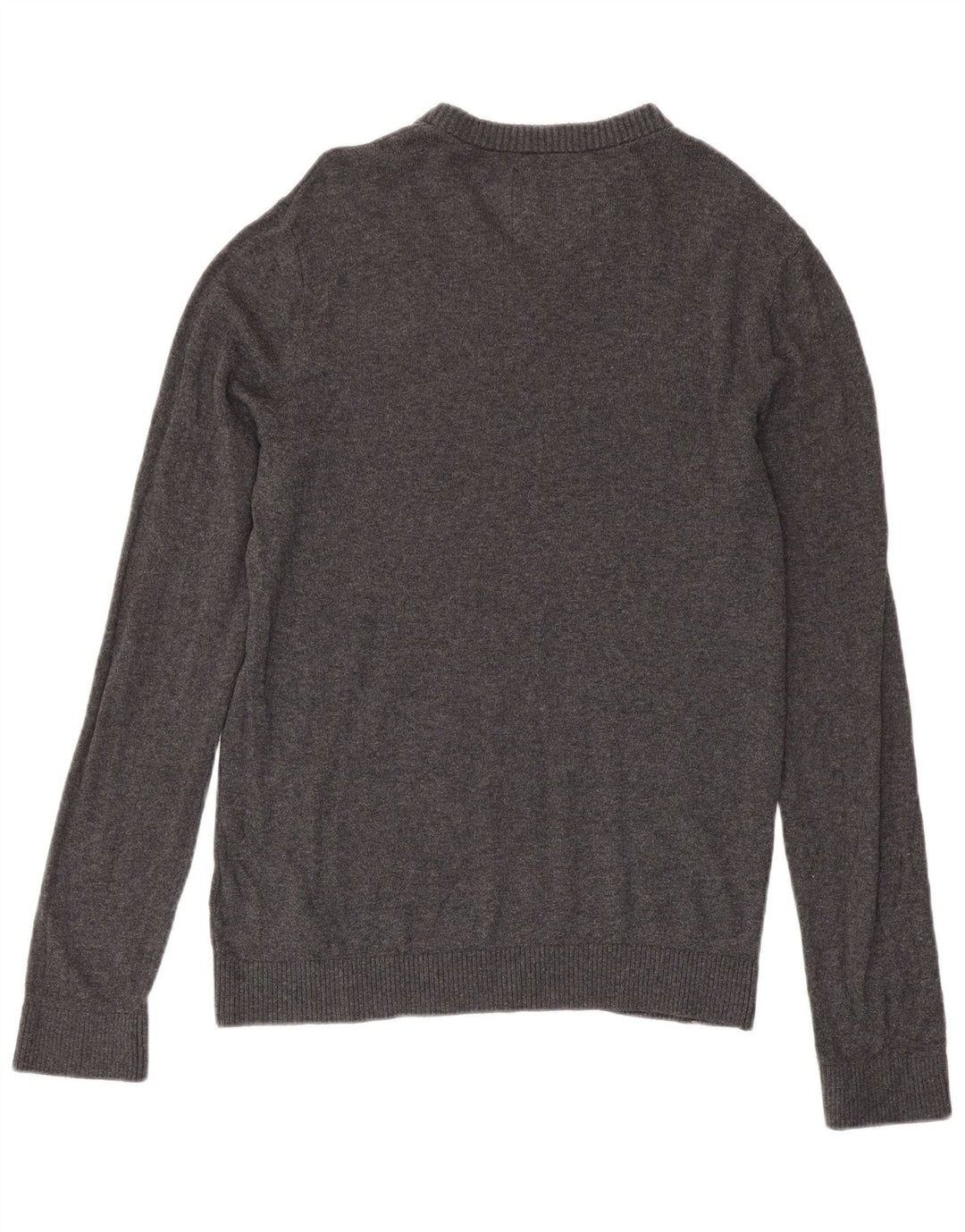Abercrombie & Fitch Herre V-hals sweater mellemgrå bomuld