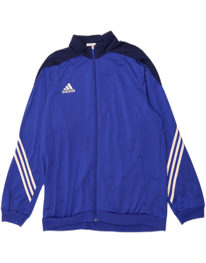 ADIDAS Mens Tracksuit Top Jacket XL Blue Colourblock Polyester