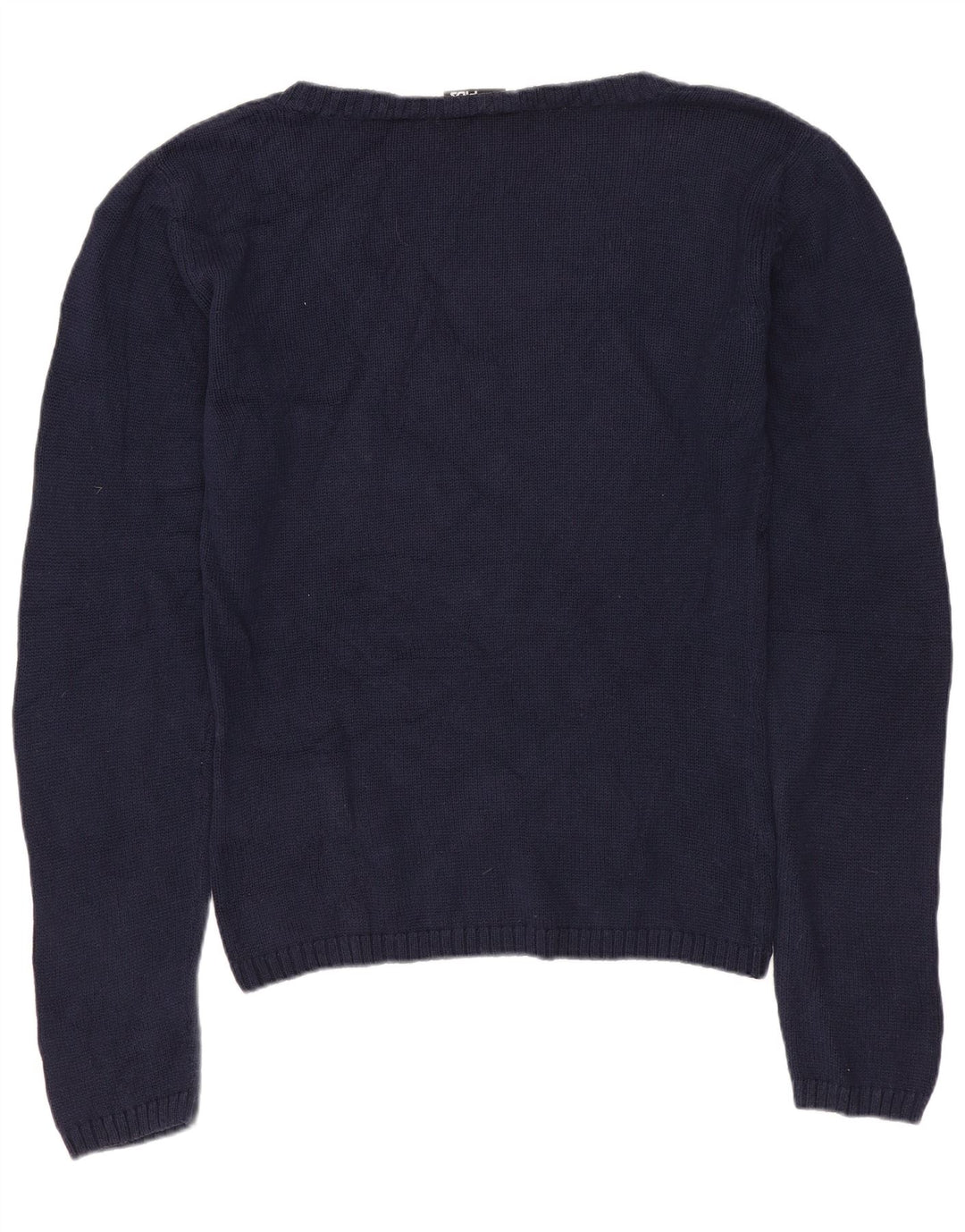 Fila Dame V-hals sweater UK 14 Medium Navy Blue Bomuld