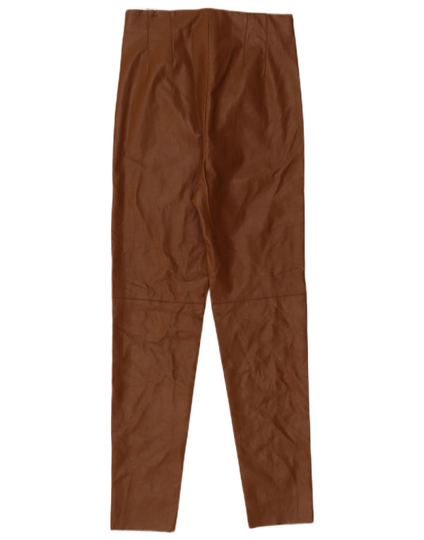 Zara Dame Skinny Kunstlæder Bukser Medium W28 L27 Brun Polyester