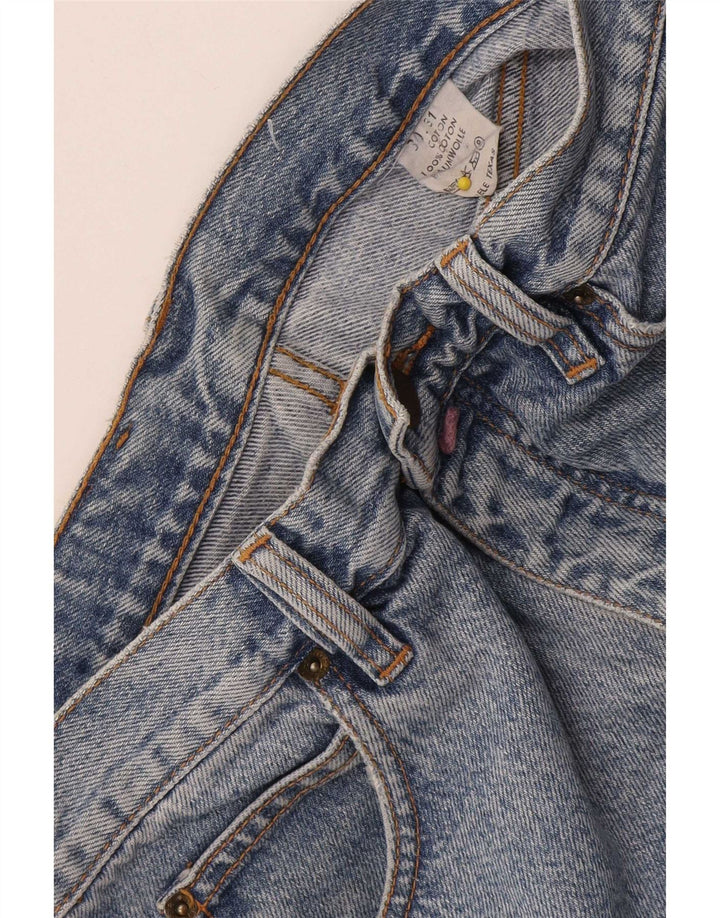 Vintage denimshorts til mænd W30 mellemblå bomuld