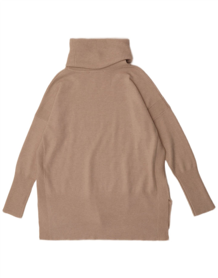 French Connection Dame Roll Neck Jumper Sweater UK 14 Medium Beige