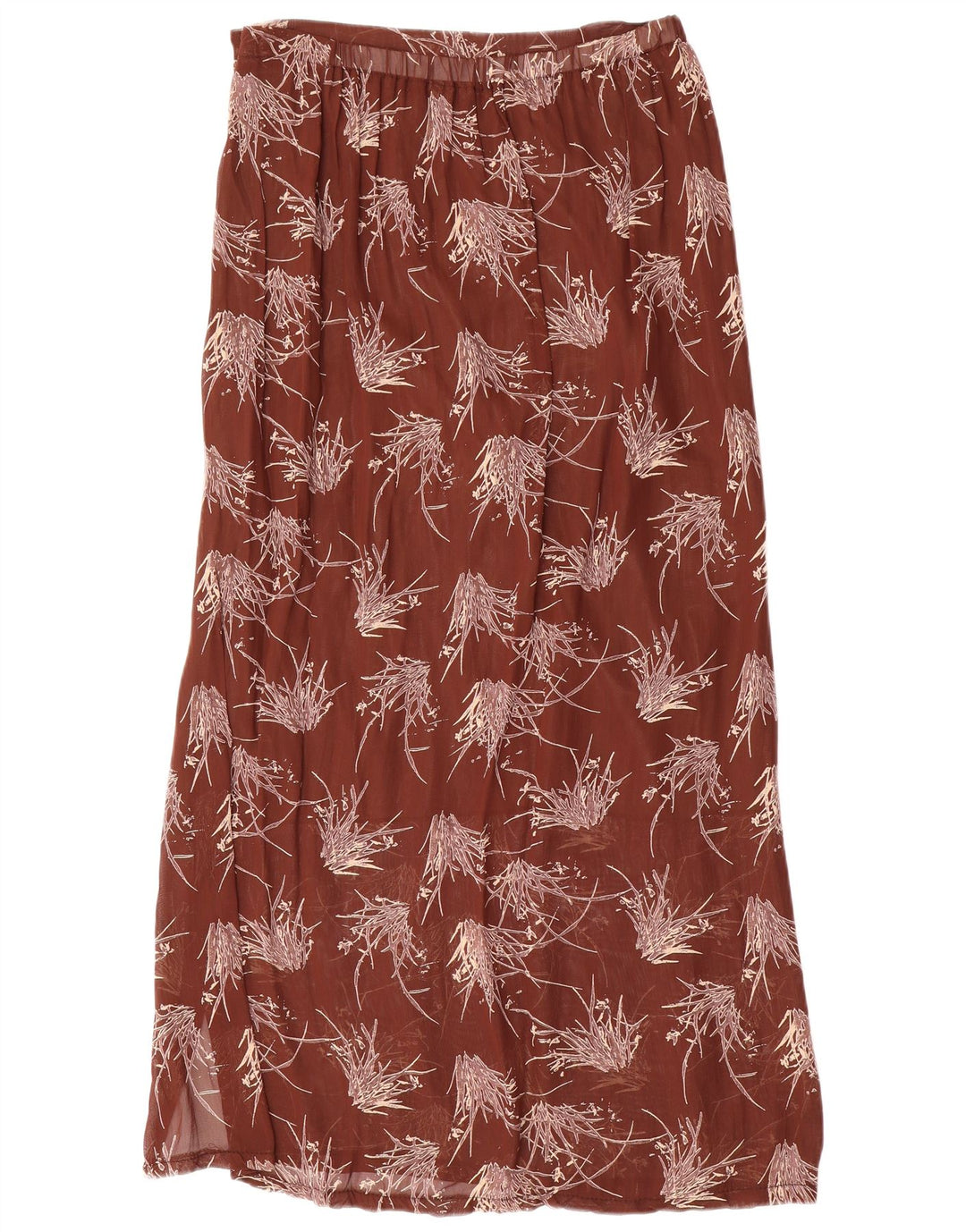 VINTAGE kvinders abstrakt mønster Maxi-nederdel W34 Large Maroon