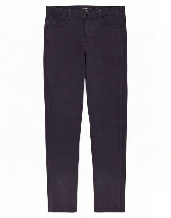 Quiksilver Womens Straight Casual Trousers W32 L30 Navy Blue Cotton