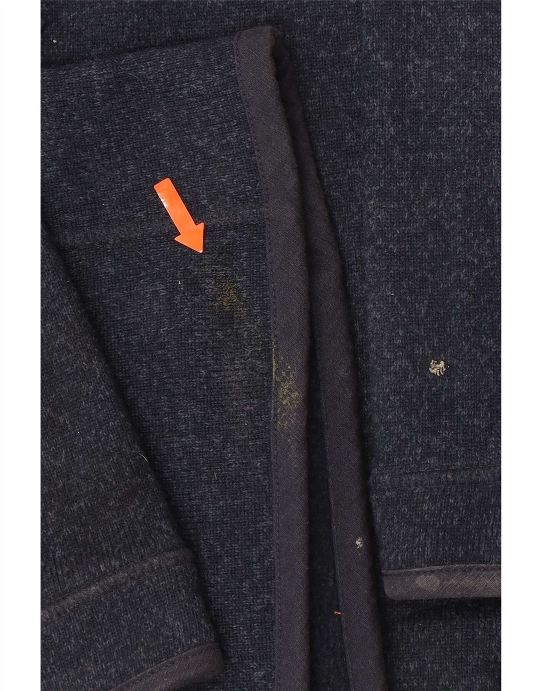 Fedt ansigt herre lynlås-hals sweatshirt jumper stor marineblå flækket polyester