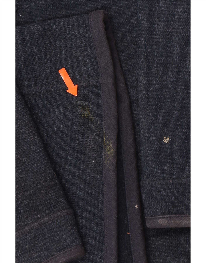 Fedt ansigt herre lynlås-hals sweatshirt jumper stor marineblå flækket polyester
