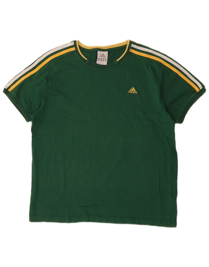 ADIDAS Herre T-Shirt Top UK 42/44 Stor grøn bomuld