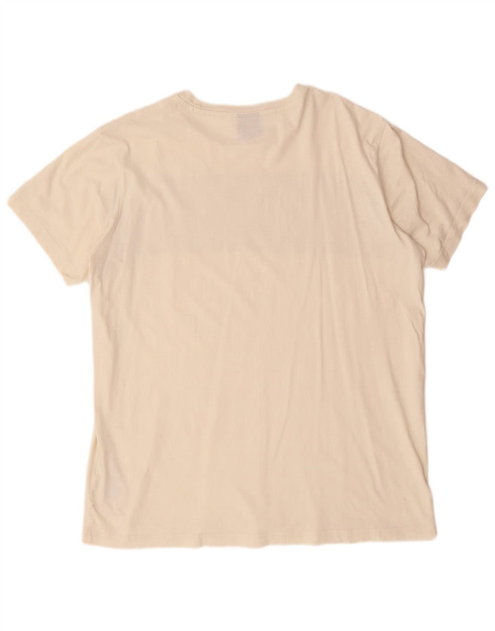 Champion Herre Grafisk T-Shirt Top Stor Hvid Bomuld