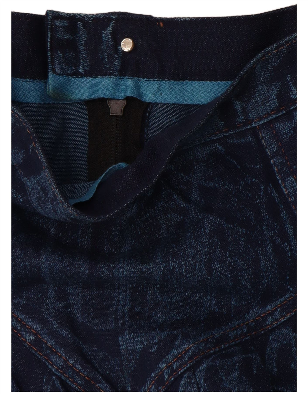 VINTAGE Dame Denim Flared Skirt W28 Medium Blue